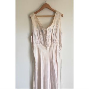Vintage ivory floor length embroidered nightgown